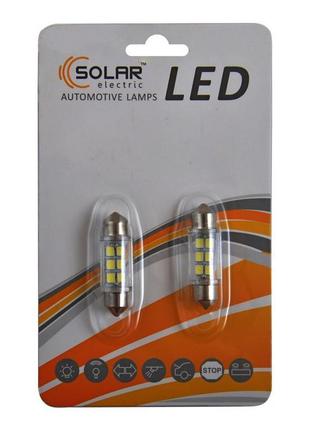 Автолампи світлодіодні solar led 12 v sv85 t11x36 mm 6smd 3528...