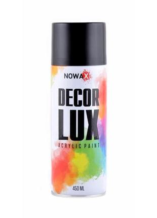 Акрилова фарба чорний глянець nowax decor lux (9005) 450 мл