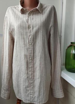 Сорочка бойфренда льон/котон, блузка, рубашка брендова1 фото