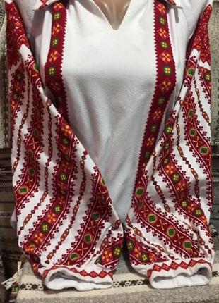 Стильная гуцульська вышиванка на білому домотканому полотні ручної роботи от tm savchukvyshyvka