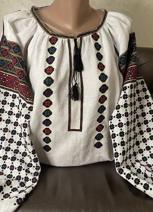 Стильна борщівська сорочка на конопляному полотні. вишиванка  від tm savchukvyshyvanka ж-23472 фото