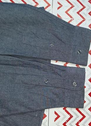 😉1+1=3 брендовая синяя хлопковая мужская рубашка lyle scott, размер 46 - 483 фото