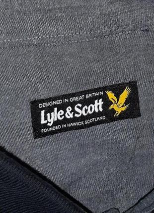 😉1+1=3 брендовая синяя хлопковая мужская рубашка lyle scott, размер 46 - 486 фото