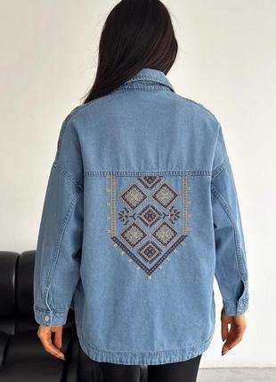 Накладной платеж ❤ турецкий оверсайз джинсовая рубашка джинсовка вышиванка2 фото