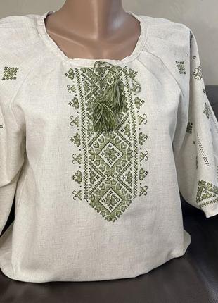 Стильна жіноча сорочка на сірому льоні. вишиванка. tm savchukvyshyvka