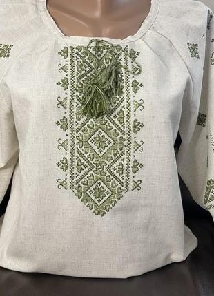 Стильна жіноча сорочка на сірому льоні. вишиванка. tm savchukvyshyvka4 фото