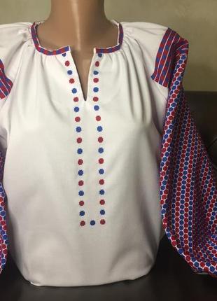 Борщівська сорочка. стильна жіноча вишиванка ручної роботи на білому домотканому полотні.4 фото