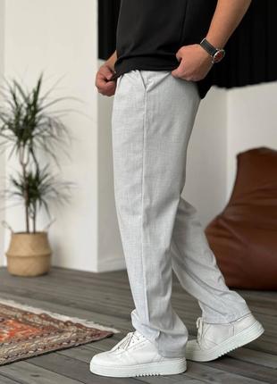Трендовые широкие мужские брюки светлые tokyo street style
