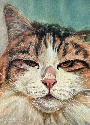 Картина ручной работы. портрет кота.