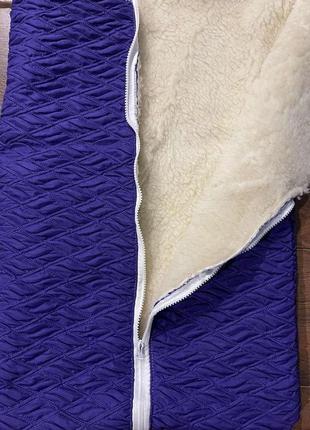 Конверт/чохол для санок зі штучної овчини на блискавці фіолето...2 фото