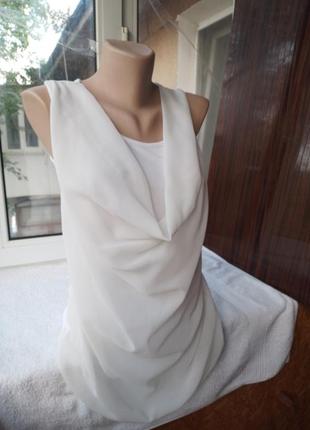 Вискозная трикотажная шифоновая блуза блузка майка7 фото