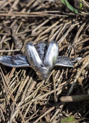 Срібна брошка "майский жук"2 фото