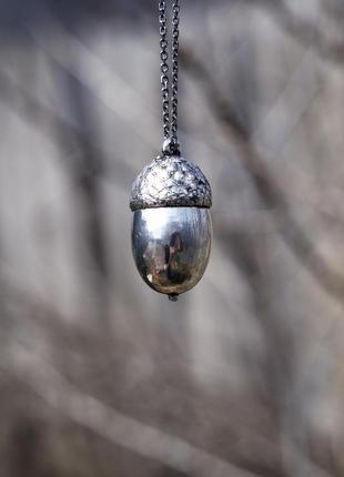 Срібний кулон "жолудь"1 фото
