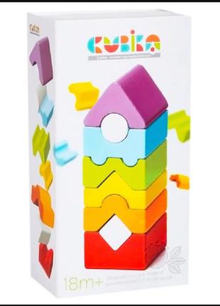 Развивающая деревянная игрушка пирамидка cubika, развивающие игрушки, деревянные игрушки, игрушки от 1 года