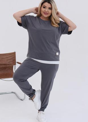 Костюм батал трикотаж летний. цвета костюм брючный батал.