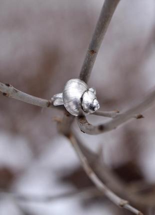 Серебряное кольцо "ракушка"