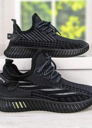Кросівки підліткові текстильні чорні із сірим fdek 53371 фото