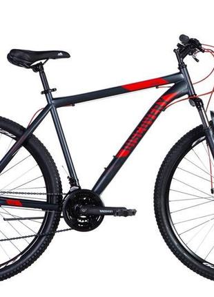 Велосипед 29" discovery rider 2024 (темно-сріблястий з червони...