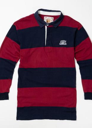 Lonsdale vintage stripes casual polo rugby long sleeve shirt  чоловічий лонгслів поло