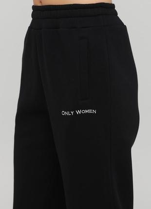 Штани жіночі зимові прямі only women чорні (низький зріст)3 фото
