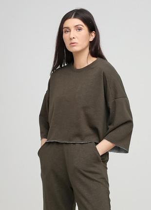 Світшот "only women" короткий khaki (94-swsk-24-02-khaki)