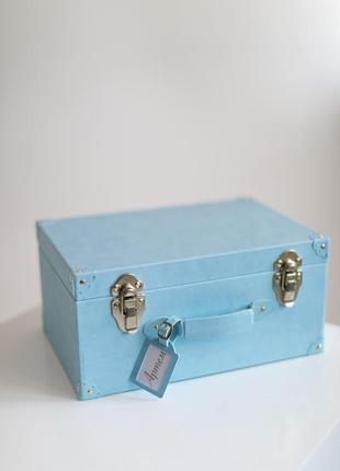 Скриня мамині скарби блакитного кольору3 фото