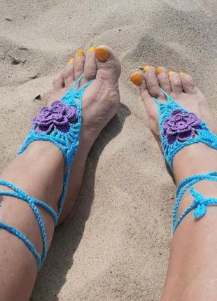 Украшение на стопы  пляжное украшение на ноги. браслет- слейв7 фото