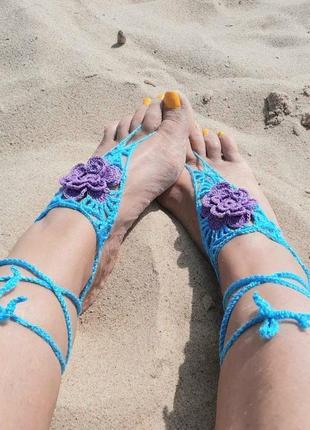 Украшение на стопы  пляжное украшение на ноги. браслет- слейв2 фото