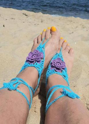 Украшение на стопы  пляжное украшение на ноги. браслет- слейв9 фото