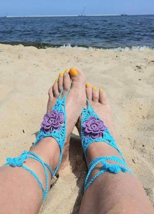 Украшение на стопы  пляжное украшение на ноги. браслет- слейв3 фото