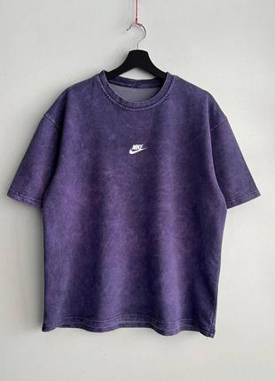 Потерта футболка nike / acid wash/ оверсайз ( oversize)