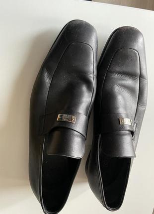 Мужские туфли оригинал черные лоферы gucci