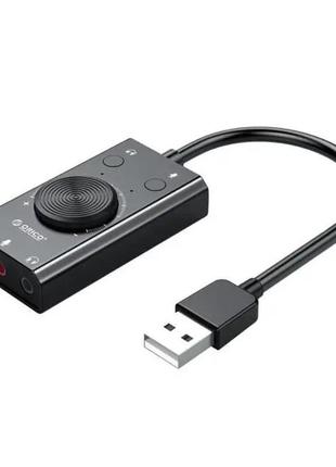 Зовнішня звукова карта orico usb sound card adapter sc2 black