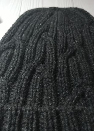 Стильна темно-сіра шапка меринос і шовк4 фото