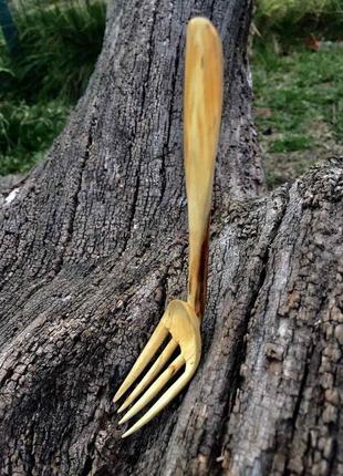 Вилка дерев'яна  ручної роботи для їжі3 фото
