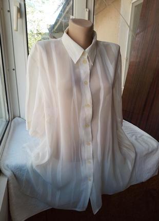 Брендовая шифоновая блуза блузка рубашка большого размера батал5 фото