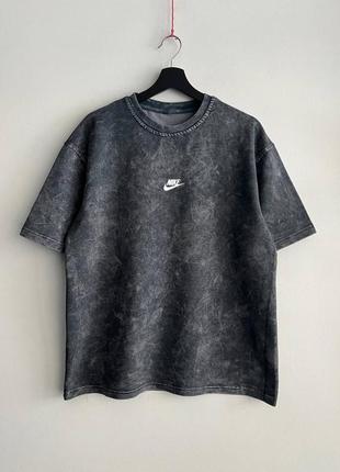 Потерта футболка nike / acid wash/ оверсайз ( oversize)