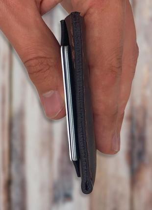 Шкіряний компактний гаманець ручної роботи8 фото