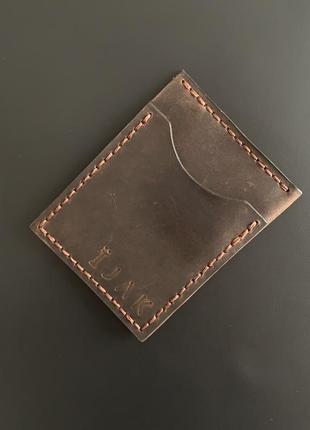 Шкіряний компактний гаманець ручної роботи1 фото
