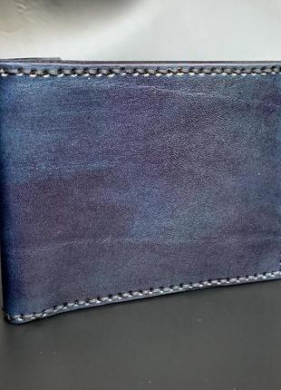 Класичний гаманець глибокого темно-синього кольору5 фото