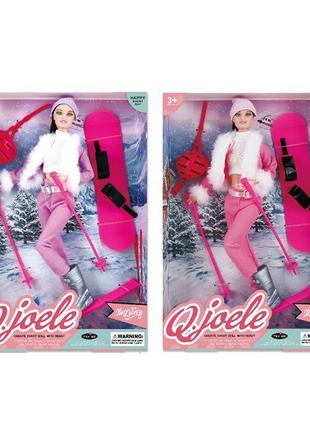 Лялька l5748s-3 (48шт) лижниця, 30см, шарнирна, лижи, сноуборд...