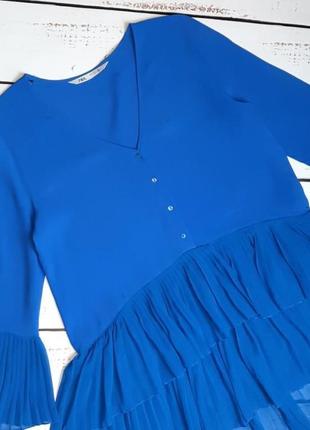 1+1=3 шикарное электричество синее короткое платье платье zara, размер 44 - 465 фото