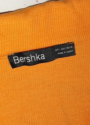 1+1=3 стильне помаранчеве плаття сукня в рубчик bershka, розмір 46 - 489 фото