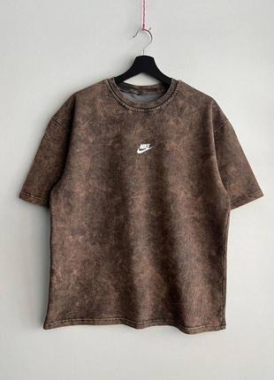 Потерта футболка nike / acid wash/ оверсайз ( oversize)