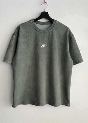 Потерта  футболка nike / acid wash/ оверсайз ( oversize)