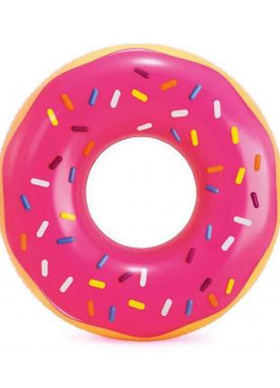 Надувний круг «рожевий пончик» intex 114 x 25 см 56256-donut