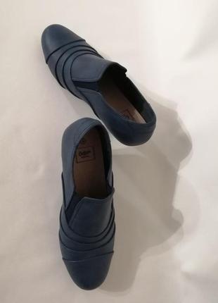 Шкіряні сині туфлі7 фото
