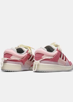 Женские кроссовки адидас форум розовые / adidas forum x bad bunny "white pink"4 фото