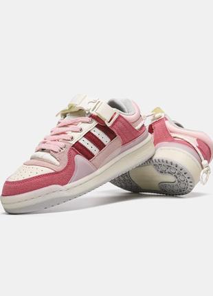 Жіночі кросівки адідас форум рожеві / adidas forum x bad bunny "white pink"8 фото