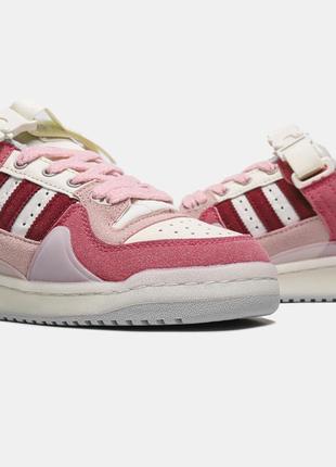 Жіночі кросівки адідас форум рожеві / adidas forum x bad bunny "white pink"7 фото